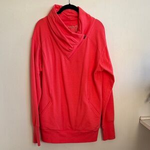 Athleta Vibrant Coral Cowl Neck Sweater